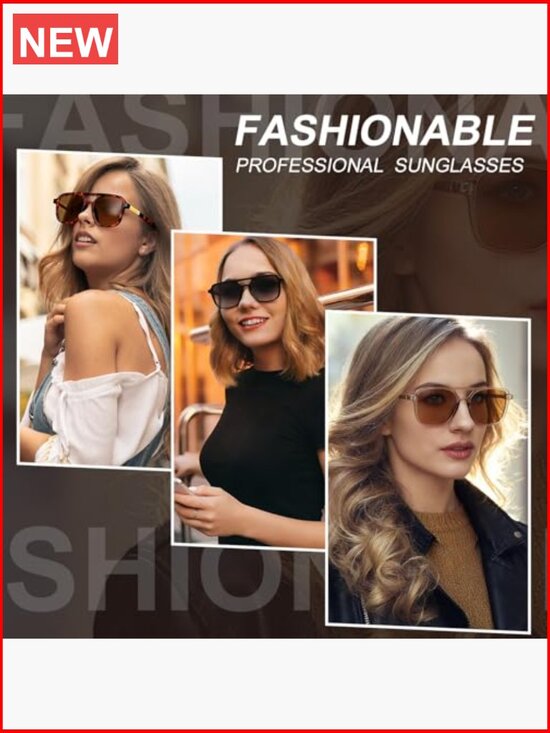 Retro Aviator Rectangle Sunglasses Polarized UV400 Protection